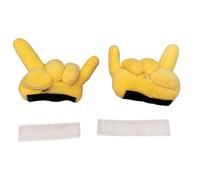 Generisch Helmet Decoration Yellow Plush Ornament with Hand in Funny Gestures Bicycle Motorcycle Bicycle Helmet Accessories for Men Women Teens and Bicycle Lovers Art Decoration