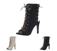 Generisch High Heels Ankle Boots Sexy Roman Sandals Women's with Heel Black Ankle Boots Summer Elegant Boots Open Summer Boots Lightweight Stiletto Pumps Breathable Heel Shoes, black, 8.5 UK