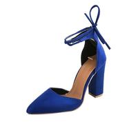 Generisch High Heels Platform Sexy Heel Shoes Women's Elegant Block Heel Summer Shoes Comfortable Closed Strap Sandals Non-Slip Pumps Party High Heels Ballet Flats Width H Women's Sandals, blue, 4 UK