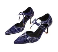 Generisch High Heels Women's Pumps, Women's Sandals Summer Elegant Wide Feet Women's Sandals Kitten Heel Sling Pumps Elegant Pointed Shoes Slip On Sandals Lace Summer Sandals Sexy Wedding Shoes, blue