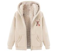 Generisch High-quality unisex winter jacket for men with zip, practical fleece pockets for sporty leisure activities, beige, M