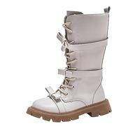 Generisch High-quality winter boots for girls with breathable inner lining, robust outsole for optimal comfort in cold temperatures, White, 8.5 UK