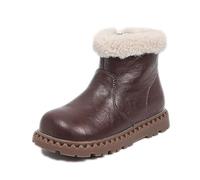 Generisch High quality winter boots for girls with double insulation, durable for active children in cold weather, brown, 10.5 UK Child