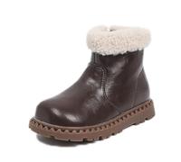 Generisch High quality winter boots for girls with double insulation, durable for active children in cold weather, coffee, 11.5 UK Child