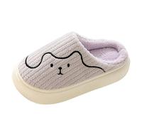 Generisch High Shoes Women's Heel Four Seasons Cute Slippers for Home Non-Slip Four Seasons Fabric Colourful Slippers Cotton Women's High Shoes Winter, purple, 5 UK