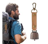 Generisch Hiking bell, loud bell with PU leather strap, warns animals, for cycling, fishing, climbing, prevents frightening when hiking.