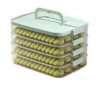 Generisch Holder Storage Container, 4-Layer Dumpling Storage Box with Handle, Storage Box, for Cheese, Snack, Dumplings, Home, Home, Kitchen, Dining Room, Picnic, Camping
