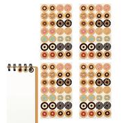 Generisch Hole Reinforcement Stickers - Self Adhesive Eyelet Protectors, Heavy Duty Durable Ring Stickers for Notebooks, Reinforced Labels for A5, A6, A7, Paper, Scrapbook, Office, Donut, Siehe