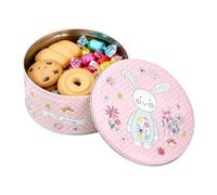 Generisch Holiday Cookie Tins - Easter Bunny Box | Metal Round Favor Box for Cookies, Biscuits, Candy Or Snacks, Perfect For Kids, Adults, Home, Festival, Themed Party Or Jewellery Storage