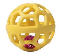 Generisch Hollow Ball for Dogs with Integrated Bell for Teeth Cleaning Interactive Fetch Training as a Durable Pet Toy (Yellow, A)