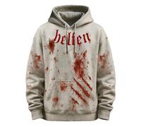 Generisch Hooded Jacket Men's Halloween Hoodie Bloody Print Pullover Casual Loose Fit Sweatshirt Warm Comfortable Streetwear Gothic Style Blue Jumper, a, XXL