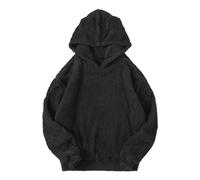 Generisch Hooded Jacket Men's Plush Rabbit Ear Hoodie, Warm Pullover Extra, black, XXL