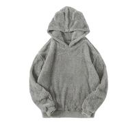 Generisch Hooded Jacket Men's Plush Rabbit Ear Hoodie, Warm Pullover Extra, gray, M