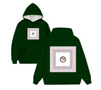 Generisch Hooded Jacket Men's Valentine's Day Limited Hoodie Art Print Small Square Comfortable Casual Sports Pullover Fashion Personality Lover Must Men's Things, Dark green, XXL