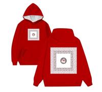 Generisch Hooded Jacket Men's Valentine's Day Limited Hoodie Art Print Small Square Comfortable Casual Sports Pullover Fashion Personality Lover Must Men's Things, red, XXL