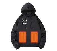 Generisch Hooded Jacket Women's Men's Hooded Pullover Winter Heated Pullover with Hood Unisex Hoody Heated Hoodie with 5 Heating Outdoor Heating Jacket Heating Vest Warming Sweatshirt Hoodie, black, M
