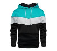 Generisch Hooded Pullover Men's Patchwork Pullover Camouflage Hoodie Y2K Long Sleeve Colour Block Sweatshirt Winter Warm Cardigan Basic Winter Jacket Drawstring Sweat Jacket Leisure Pattern Shirt, G