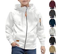 Generisch Hoodie Boys Children's Zip Up Hoodie Sportswear Outdoor Leisure Sweat Jacket with Hood Plain Sporty Sweatshirt Vintage Hoodie Long Sleeve Pullover Hoodie Hooded Jacket