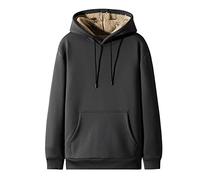 Generisch Hoodie Men's Oversize Pullover Men's Cotton Hoodie Plus Velvet Sweat Jacket Warm Sweat Sweater Plain Sweatshirt Minimalist Leisure Jacket Harajuku Sweat Jumper, darkgray, XL