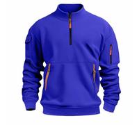 Generisch Hoodie Men's Sweatshirt Long Sleeve Zip Hoodie Long Sleeve Jumpers Pullover with Zip Hoody Long Sleeve Slim Fit Hooded Jacket Streetwear Activewear, blue, S