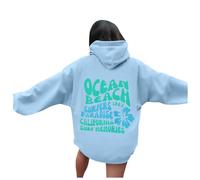 Generisch Hoodie with Words on the Back, Trendy Hoodies for Teen Girls, Trendy Hoodie with Quote on the Back, Hoodies with Positive Quote for Women, Red Coat Ladies, blue, M