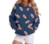 Generisch Hoodie Women's Hoodie Plain Printed Oversize Hoodie Autumn Winter Casual Sweatshirt Long Sleeve Cotton Hoodie Tops with Hood Pullover Women's for Leggings Retro Fashion, navy, S