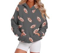 Generisch Hoodie Women's Hoodie Plain Printed Oversize Hoodie Autumn Winter Casual Sweatshirt Long Sleeve Cotton Hoodie Tops with Hood Pullover Women's for Leggings Retro Fashion, gray, M