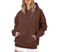 Generisch Hoodie Women's Oversize Y2K Pullover with Hood Loose Long Sleeve Sweatshirt with Pockets Vintage Plain Hoodie Teenager Girls Streetwear Jumper Casual Cotton Long Sleeve Shirt S-5XL