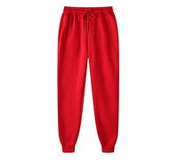 Generisch Hoodie Women's Short with Trousers Men's Comfy Hookup Hooker Trousers Bundle with Solid Colour Lacing Training Trousers Comfortable Trousers Women's Short Size, red, S