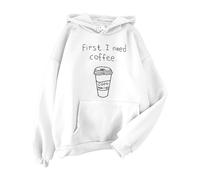 Generisch Hoodie Women's Winter Long Sleeve Cotton Sweatshirts Casual Coat Long Sleeve Shirt with Pockets and Drawstring Comfortable Christmas Jumper Oversized Hoodies Elegant Tops, White, S