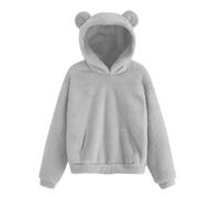 Generisch Hoody Men's Double-Sided Hooded Jacket with Cute Fleece Lined Thickened Winter Coat Funny Couple Streetwear for Activities Thermal Jacket Hoodie Hoodie Cuddly Pullover, O Grey, M