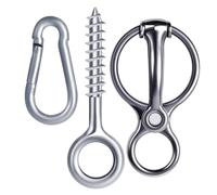 Generisch Horse Tie Ring for Horse Trailers, Stainless Steel, Heavy Duty with Strain Relief and Return Function, Safe Horse Accessories, Training Tying for Stable Paddock Hall and Transport