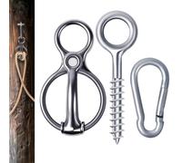 Generisch Horse Tie Ring, Stainless Steel Durable Heavy Duty Training Tying Retracting Pull Back Release | Sturdy Equine Equipment Horses Tack and Supplies, Indoor Outdoor Stall Stable for Horse Care