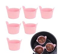 Generisch Hot Air Fryer Muffin Mould - 6 Pieces Smooth Reusable Non-Stick Fryer Accessories, Silicone Egg Bite Moulds - For Mousse Bread Cupcake Pudding Meatballs Egg Sandwich