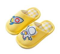 Generisch House Search Children's Slippers Girls Male Life Non-Slip Short Warm Comfortable Cute Astronaut Pattern Slippers Men Washable, yellow, 8.5 UK