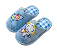 Generisch House Search Children's Slippers Girls Male Life Non-Slip Short Warm Comfortable Cute Astronaut Pattern Slippers Men Washable, blue, 9/10 UK Child
