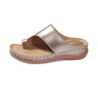 Generisch - House slippers for women with toe post design, ideal for beach, leisure, comfortable massage insole for all-day wear, lightweight laying, everyday companion, gold, 7 UK