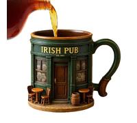 Generisch Humorous Coffee Mug, 300 ml Resin 3D Vintage Desk Decoration, 3D Painted Coffee Mug, Fun Irish Pub Travel Water Cup for Water Beer Drinks Home Travel