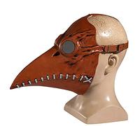 Generisch Hworks Plague Doctor Beak Cosplay Mask Latex Brown Half Face Cover Halloween Costume Props Party
