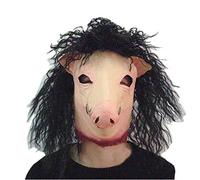 Generisch Hworks Saw Pig Head with Hair Cosplay Mask Latex Overhead Cover Halloween Cosplay Props