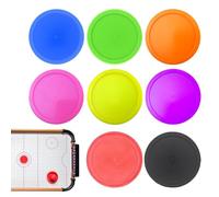 Generisch Ice Hockey Pucks - Hockey Pusher Puck Set, 8 x Multicoloured Round Pucks for Home Games, Bright Colourful Sports Set, Portable Replacement Accessories for Children and Adults