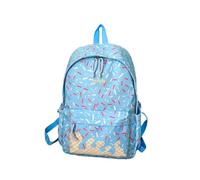 Generisch Ice Series School Backpack for Campus Style, Lightweight Korean Design, Ideal for Everyday Use, Leisure, Water-Repellent Material, Versatile, Robust Workmanship (Blue-B, One Size)