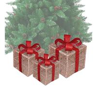 Generisch Illuminated Christmas Boxes, 3-Piece LED Decoration, Christmas LED Ornaments, For Homeowners, Event Planner, Interior Designers, Home, Office, Home, Living Room, Mantle, Windowsill