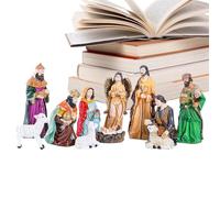 Generisch Indoor Christmas Nativity Scene - 11-Piece Set with Figures of the Holy Family for Decoration, Religious Figures, for Christmas, Home, Church, Fireplace Table
