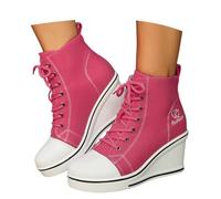 Generisch Indoor Shoes Women's Shoes Wedge Heel Sailing Shoes Elegant Leisure Fabric Shoes Flat Low Top Shoes Festive Slip On Shoes With Footbed Traditional Shoes Casual Shoes, hot pink, 8.5 UK