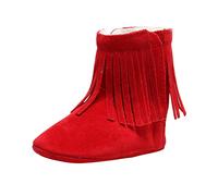 Generisch Infant Boots Baby Cotton Shoes First Snow Warm Plush Tassels Soft Baby Shoes Shoes 25 Winter, red, 5 UK Child