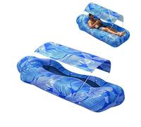 Generisch Inflatable Beach Lounger, Camping Air Sofa with Integrated Sun Protection Canopy, Portable Lounger with Integrated Storage Compartment, for Travel, Holiday, Camping, by the Sea, Hiking