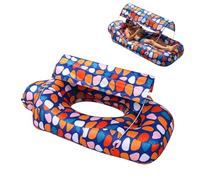 Generisch Inflatable Lounger Air Sofa for Pool with Sun Protection | Portable lounger with integrated storage compartment for travel, holidays, camping, by the sea, hiking, picnic in the garden