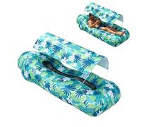 Generisch Inflatable Lounger Air Sofa for Pool with Sun Protection | Portable lounger with integrated storage compartment for travel, holidays, camping, by the sea, hiking, picnic in the garden
