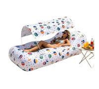 Generisch Inflatable Lounger, Air Sofa for the Pool with Sun Protection, Recliner Chair for Outdoor and Garden, for Camping, Travel, Holiday, Hiking, Garden, Picnic and Outdoor